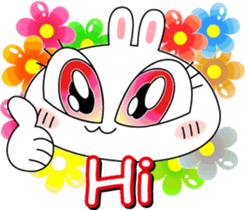Cute rabbit love sticker #3002374