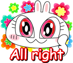 Cute rabbit love sticker #3002378