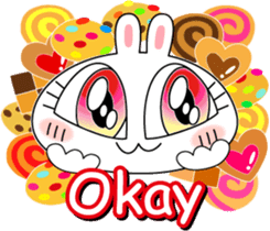 Cute rabbit love sticker #3002379