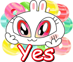 Cute rabbit love sticker #3002381