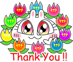 Cute rabbit love sticker #3002383