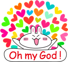 Cute rabbit love sticker #3002384
