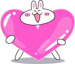 Cute rabbit love sticker #3002385