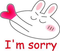 Cute rabbit love sticker #3002390