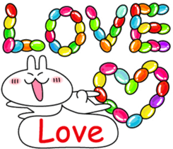Cute rabbit love sticker #3002391