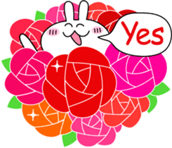 Cute rabbit love sticker #3002397