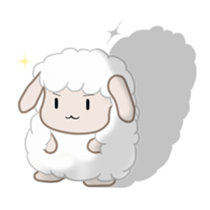 Emotional display of the white sheep sticker #3004096