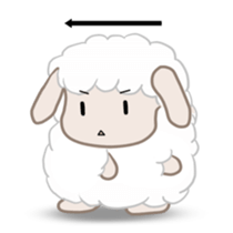 Emotional display of the white sheep sticker #3004098