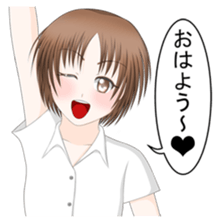 Everyday and emotions of schoolgirl sticker #3004138