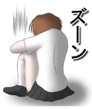 Everyday and emotions of schoolgirl sticker #3004142