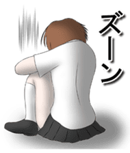 Everyday and emotions of schoolgirl sticker #3004142