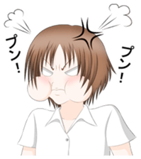 Everyday and emotions of schoolgirl sticker #3004145
