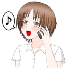 Everyday and emotions of schoolgirl sticker #3004161