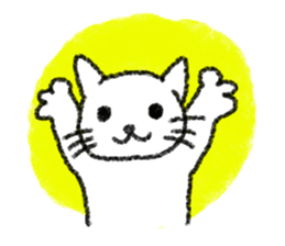 The cat which drew with a crayon sticker #3011371