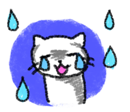 The cat which drew with a crayon sticker #3011375