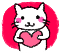 The cat which drew with a crayon sticker #3011377