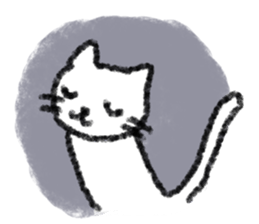 The cat which drew with a crayon sticker #3011381