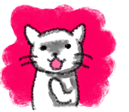 The cat which drew with a crayon sticker #3011384