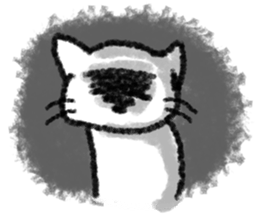 The cat which drew with a crayon sticker #3011385