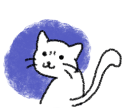 The cat which drew with a crayon sticker #3011386