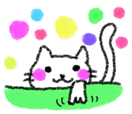 The cat which drew with a crayon sticker #3011392