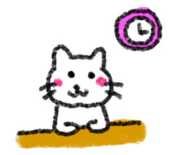 The cat which drew with a crayon sticker #3011393