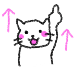 The cat which drew with a crayon sticker #3011397