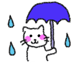 The cat which drew with a crayon sticker #3011399