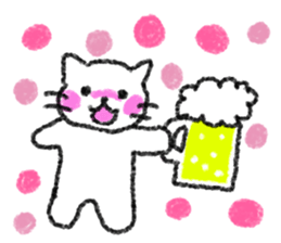 The cat which drew with a crayon sticker #3011400