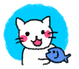 The cat which drew with a crayon sticker #3011405