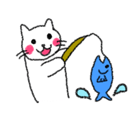 The cat which drew with a crayon sticker #3011406