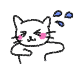 The cat which drew with a crayon sticker #3011407