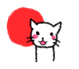 The cat which drew with a crayon sticker #3011409
