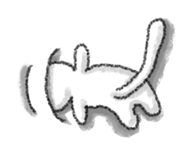 The cat which drew with a crayon sticker #3011410