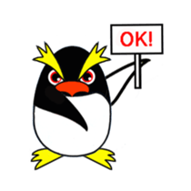 Easygoing rockhopper penguin sticker #3011923