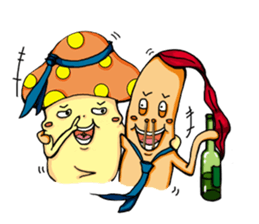 mushroom&kimchi rice cake sticker #3013926