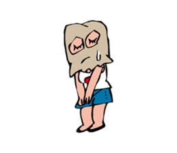 Paper bag girl sticker #3014097