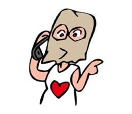 Paper bag girl sticker #3014112