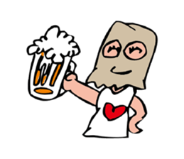 Paper bag girl sticker #3014113