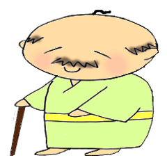 Healing character of Japanese old man