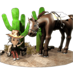 3D cowboy life sticker