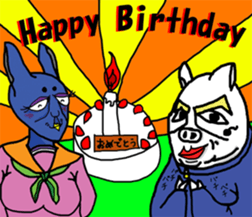 Pig of junior high school students sticker #3023459