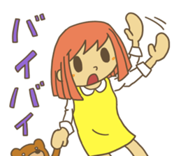 girl and bear sticker #3024846