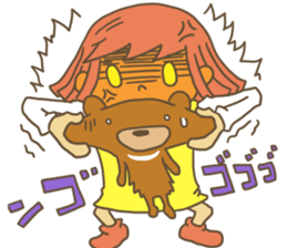 girl and bear sticker #3024856