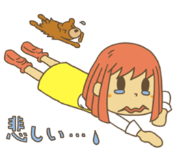 girl and bear sticker #3024862