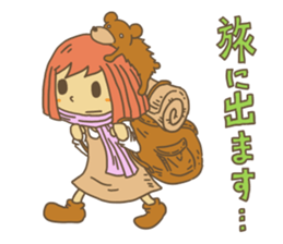 girl and bear sticker #3024871