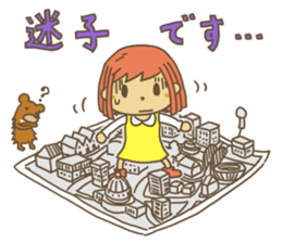 girl and bear sticker #3024880