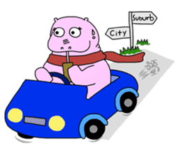 Hippi: Dwarf Hippo in the City. sticker #3027459
