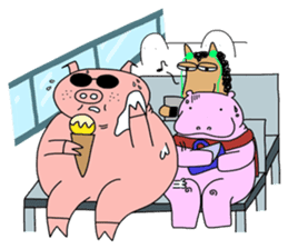 Hippi: Dwarf Hippo in the City. sticker #3027477