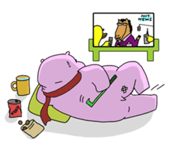 Hippi: Dwarf Hippo in the City. sticker #3027481